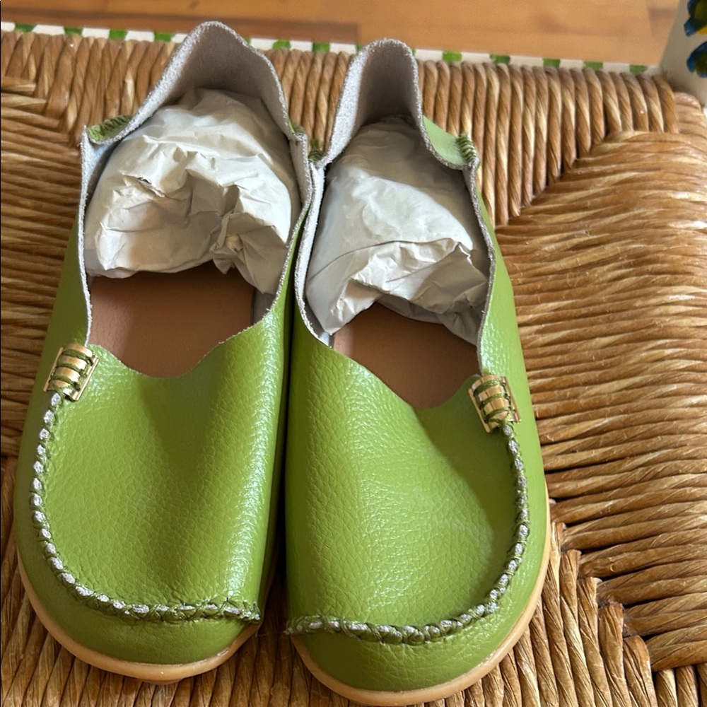 Leather flats